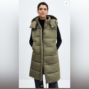 Mango Olive Puffer Vest